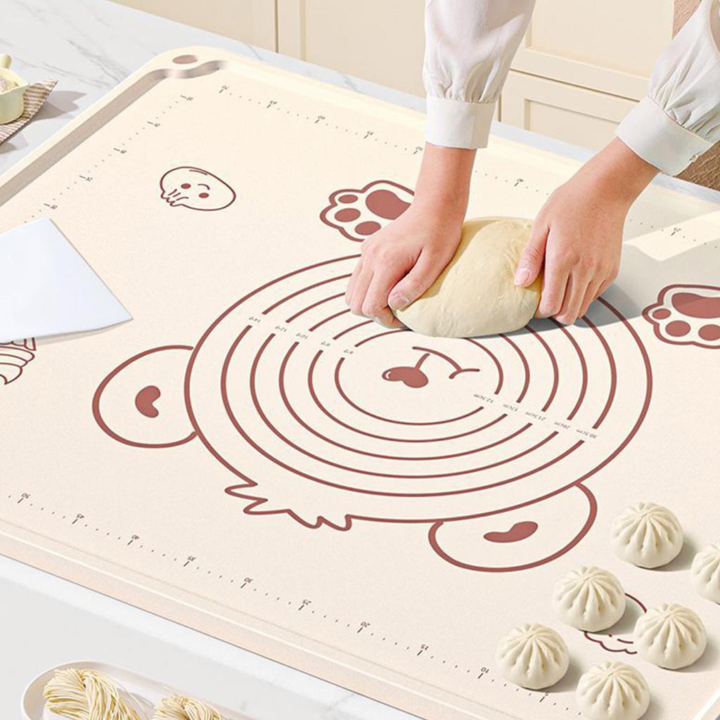 Коврик для теста предотвращает скольжение без запаха, утолщенный силиконовый коврик для раскатывания теста со шкалой для выпечки пиццы