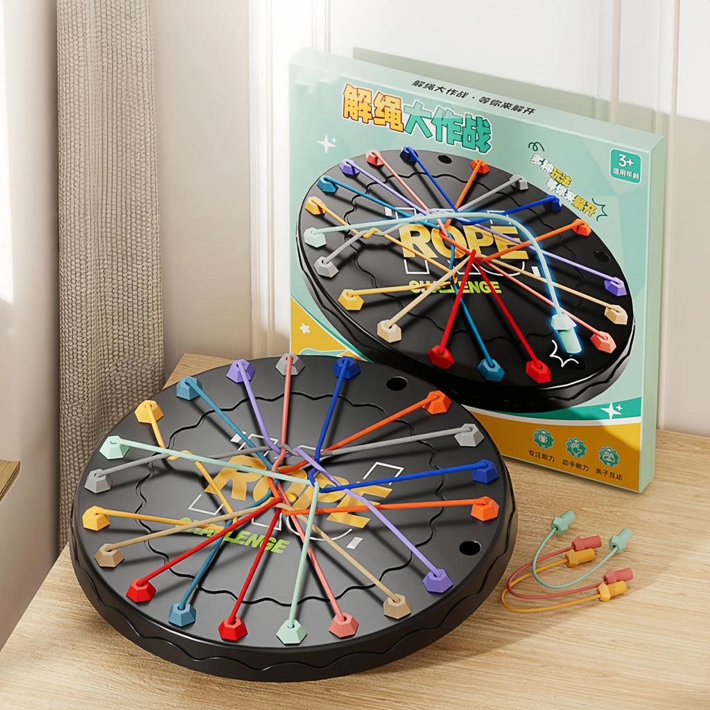 Игра-головоломка «Распутай узел» для детей – Логическая игрушка-головоломка для развития концентрации и взаимодействия родителей и детей, настольная игрушка-вызов