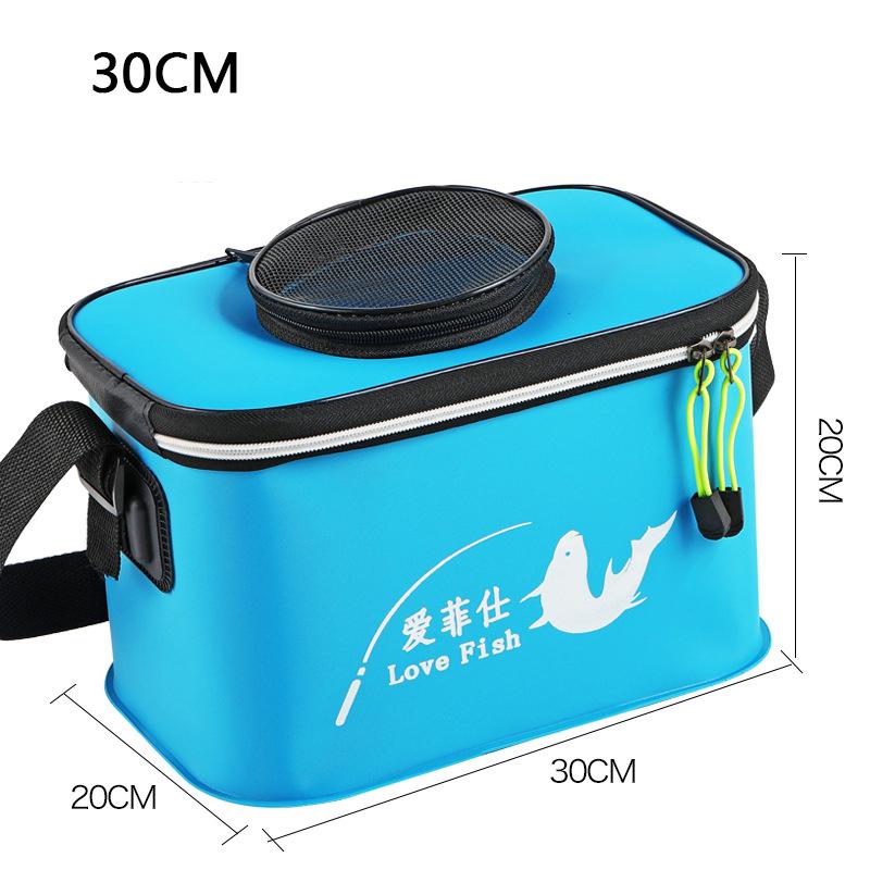 Foldable Wear-resistant Waterproof EVA Fishing Barrel Fishing Box Tools Box Optional Rechargeable Oxygen Pump 30cm/35cm/40cm/45cm/50cm Size Choices