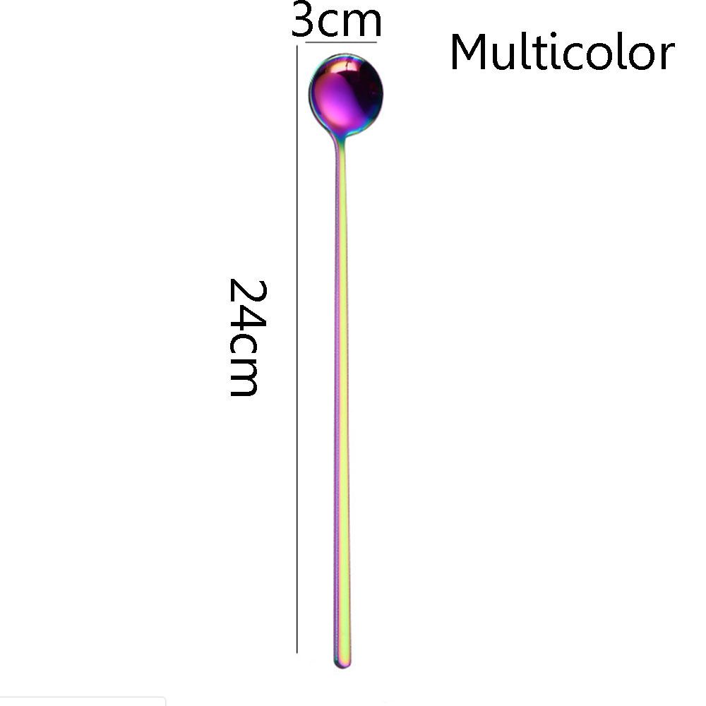 Eco-friendly Stainless Steel Kitchen Supplies Stir Spoon Tableware Ice Cream Spoons Coffee Scoop