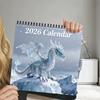 2026 Календарь настенный 'Фэнтези Драконы' Ежемесячный планер с 12 детальными иллюстрациями драконов Спиральное скрепление Отверстие для подвешивания Декор для дома и офиса Подарок для Дракона