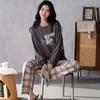 Women's Cartoon Long Sleeve Pajamas - Cute & Comfy Korean Style for Spring & Autumn - Plus Size Available