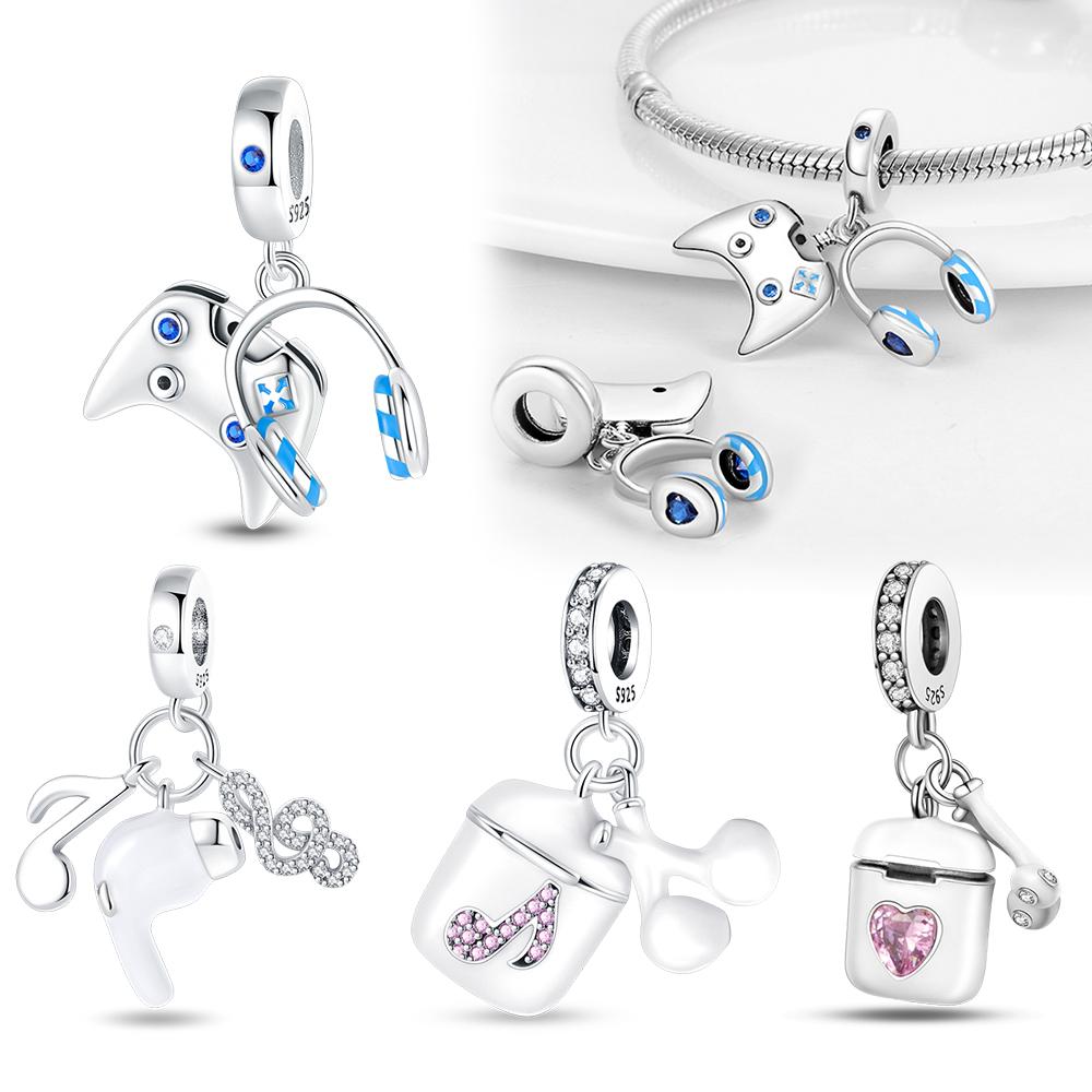 copper Plated Headphone Pendant Charm Bracelets for Women Compatible With Pendant Charm Bead Charms Bead Charms for Fine Jewellery Making Gift
