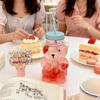 500ml Glass Cup with Straw Reusable Bear Bottle Food Grade Borosilicate Glass Heat Resistant Microwave Safe Drinking Bottle