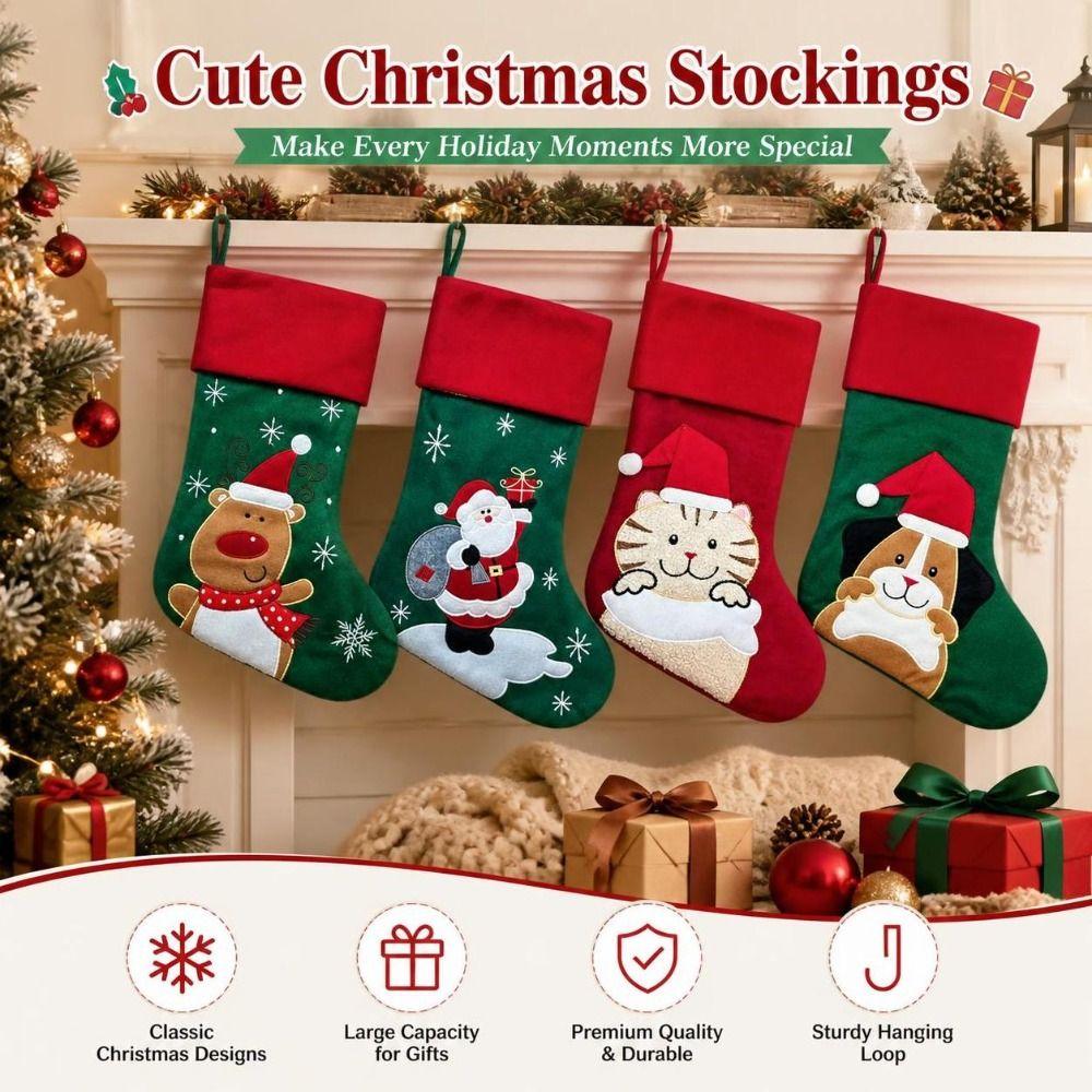 Traditional Santa Candy Stockings Snowman Christmas Decorations Christmas Stockings Festive
