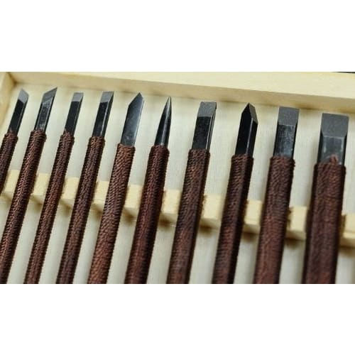 The Takumi! 10-Piece Set of Stone Carving Knives, Seal Carving Knives, Iron Brushes, and Seal Knives for Seal Making