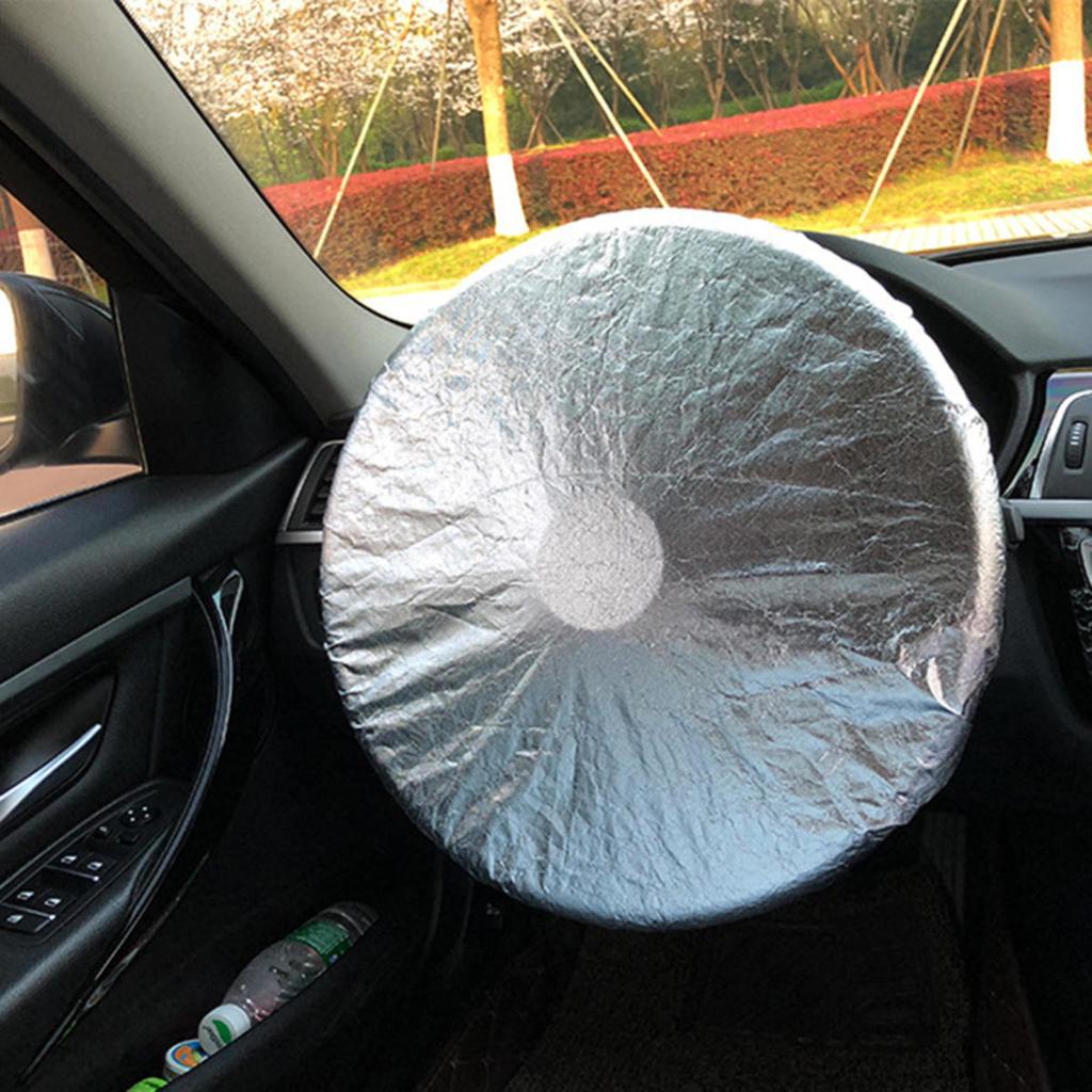 Автомобильный чехол-шторка от солнца на руль Ткань с серебристым покрытием Защита от солнца Чехол на руль Предотвращает перегрев Защищает руль Использование в салоне автомобиля