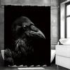 Черный ворон Занавеска для душа, Декоративная занавеска для душа для ванной, Водонепроницаемая занавеска для душа с крючками