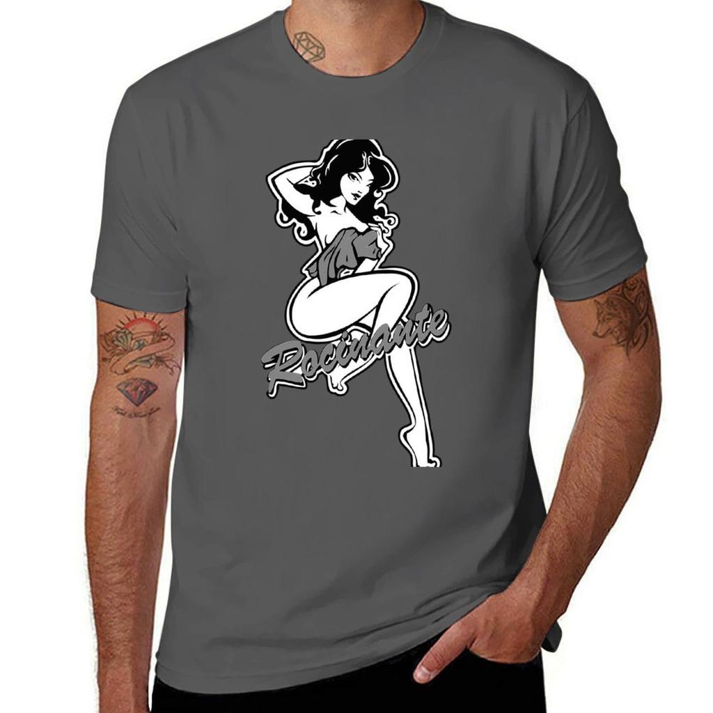 Rocinante Pin-Up Gal - Grayscale... T-Shirt anime tshirt t shirt man cotton cotton tshirt 100% T-Shirt