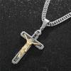 Personality Jesus Cross Necklace for Men Charm Stainless Steel Jesus Prayer Male Christian Collar Lucky Accessories
