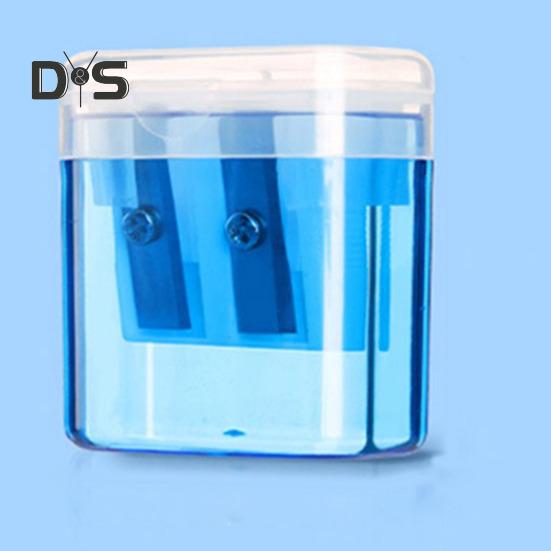 Double Hole Pencil Sharpener with Storage Box Premium Blade Home Office Kids Pencil Sharpener Stationery Supplies