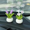 Simulation Flower Pot Car Decoration Hyacinth Center Console Ornament Car Interior Accessor  Car