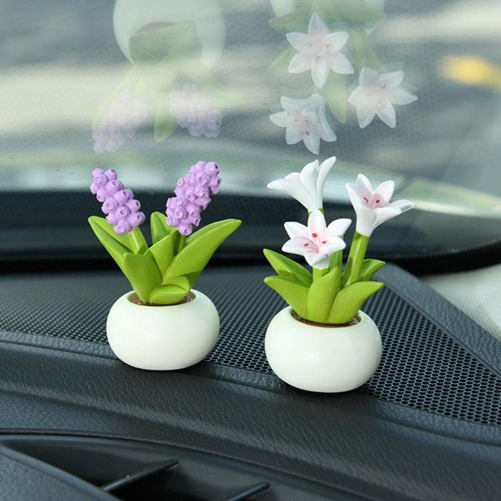Simulation Flower Pot Car Decoration Hyacinth Center Console Ornament Car Interior Accessor  Car