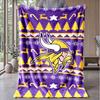 Minnesota Vikings Ugly Sweater Flannel Fleece Blanket Cozy Warm Throw Blanket For Couch Bed Travel All Season Use