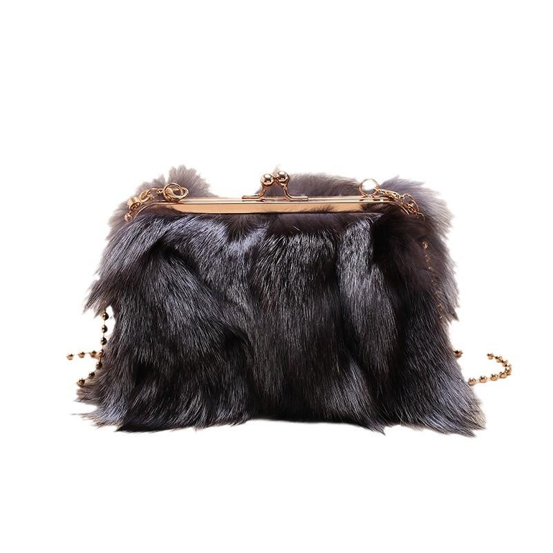 Осенью и зимой новая сумка для волос женская заколка для волос из лисы женская сумка текстура плечо через плечо облако сумка модная внешняя торговля женская сумка