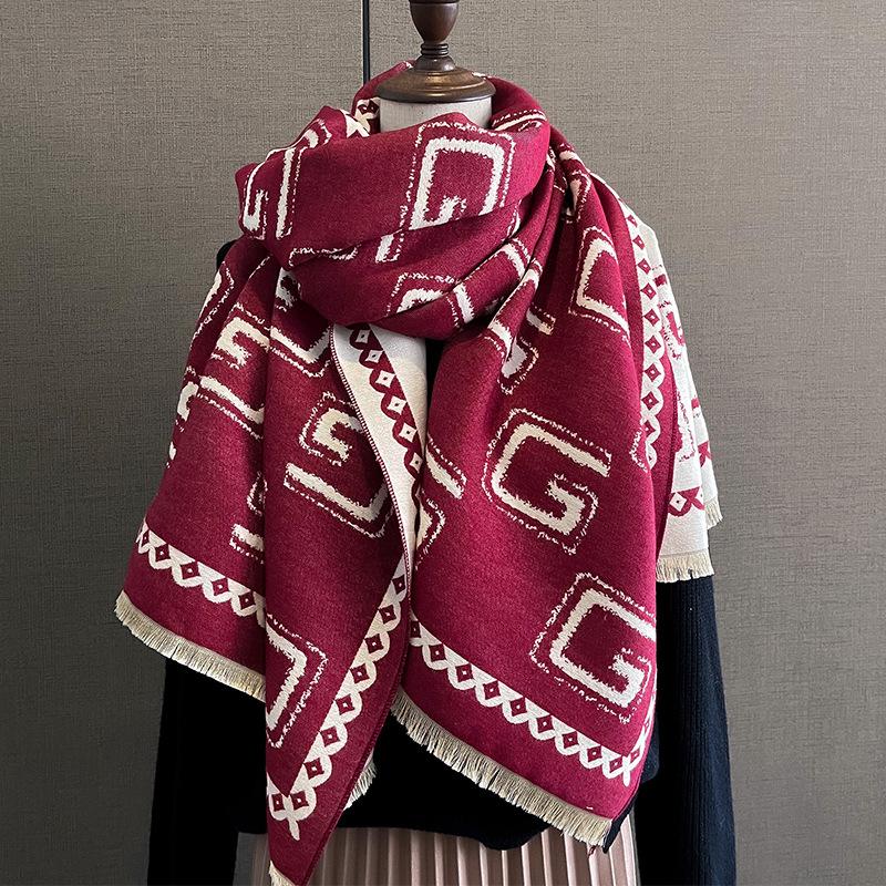 2023 Новый модный кашемировый зимний шарф, зимняя студенческая шаль для пар