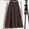 Dimanaf 2025 New Spring Summer Plus Size Women Long Skirts High Waist Vintage Elastic Elegant Pleated Skirts Loose