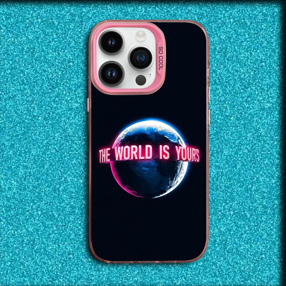 Чехол для телефона S-Scarfaces Tony Montana для iPhone 16,15,14,13,12,11,Mini,Pro,MAX Розовый Матовый Силиконовый Чехол