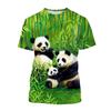 Summer  Selling Fashion 3d Printed T-shirt Cute Panda Design Casual Short Sleeved Comfortable Top