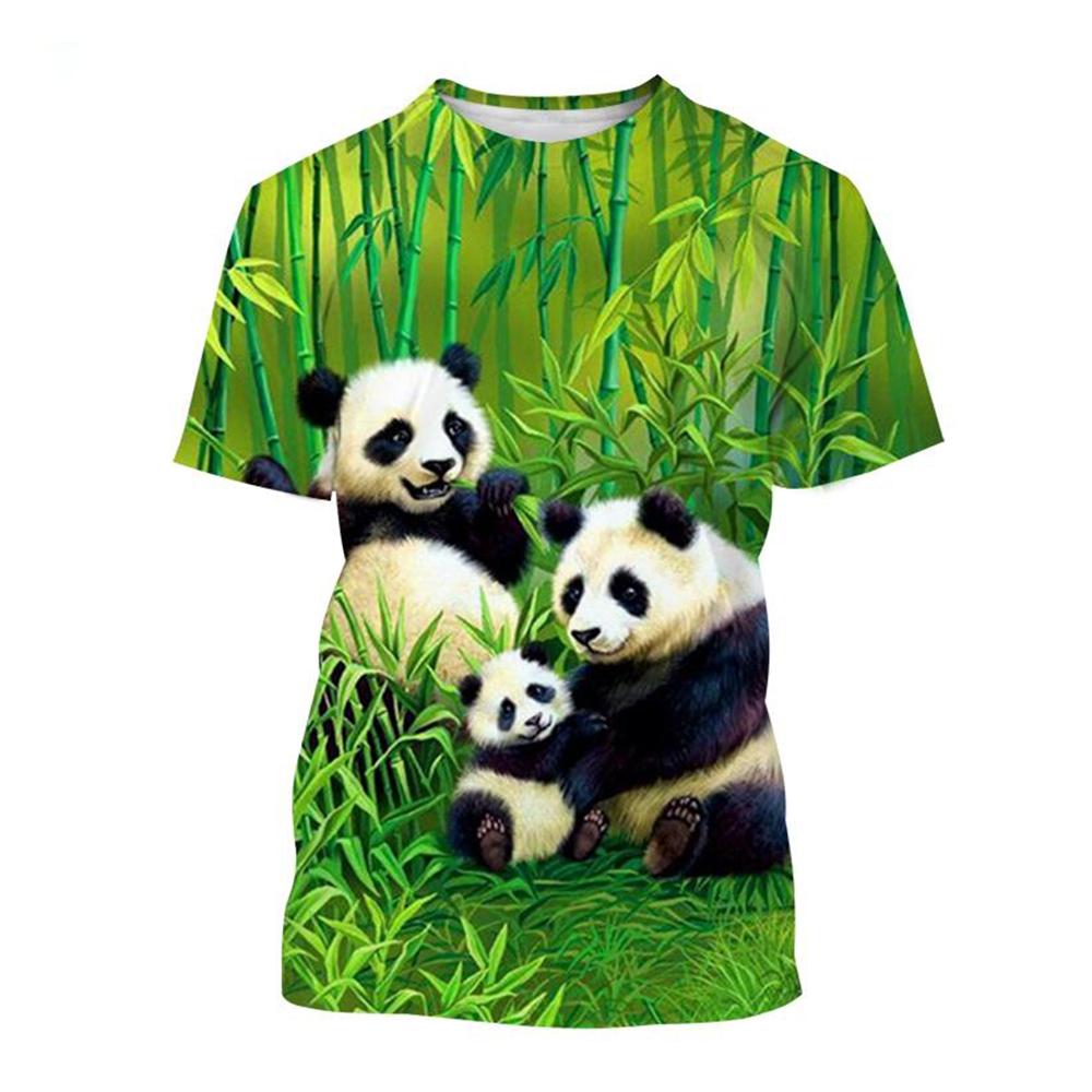 Summer  Selling Fashion 3d Printed T-shirt Cute Panda Design Casual Short Sleeved Comfortable Top