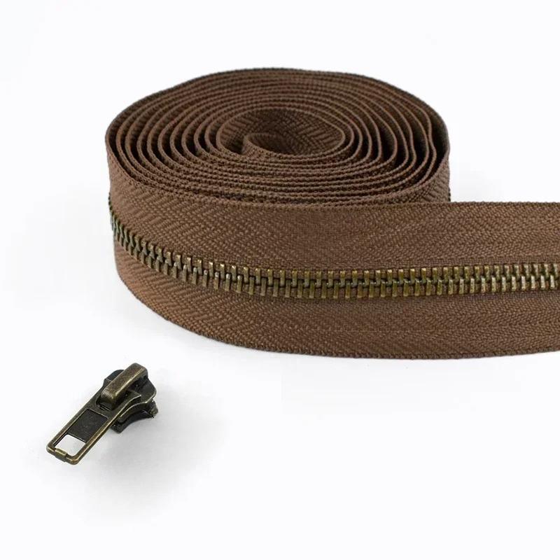 1/2/3/5M Meetee №5 Металлическая молния на катушке с бегунками для сумки, обуви, куртки, декоративная застежка-молния по метрам, DIY, ремонт, швейные аксессуары