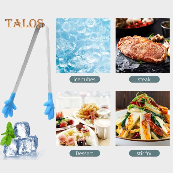 Mini Tongs Serving Tong Stainless Steel Palm Shape Food Tong for Ice Cube Sugar Fruits Salad Barbecue Grilling Buffet Kitchen Cooking