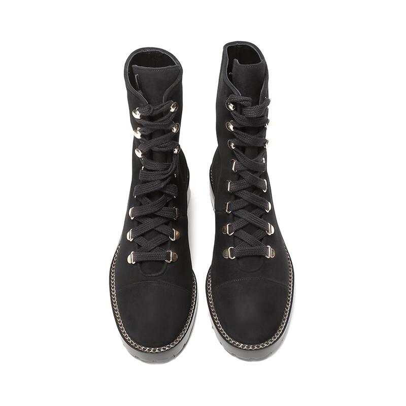 Stuart Weitzman Женские замшевые ботильоны KOLBIE черного цвета на шнуровке