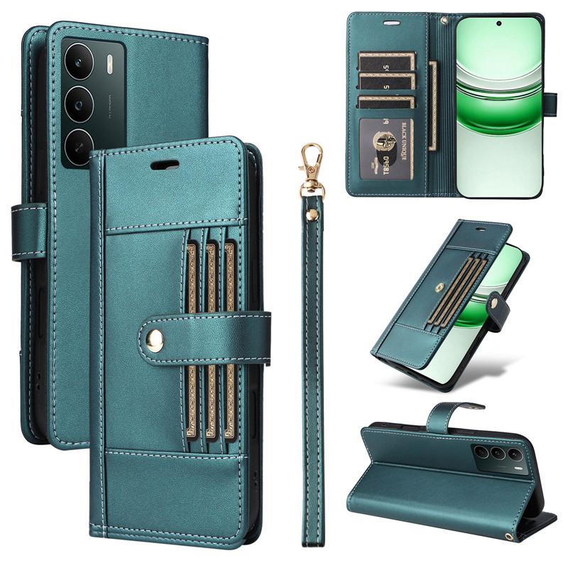 Кожаный чехол-книжка для Realme C75 C71 C73 C65 C63 C75X P1 P2 Pro 5G, чехол-книжка, чехлы для телефона, бизнес, внешний слот для карт