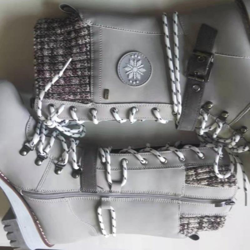 Модные женские модные хлопковые ботинки на толстой подошве, зимние новые замшевые ботинки с круглым носком, шнуровкой спереди, боковой молнией на платформе, высокие ботинки