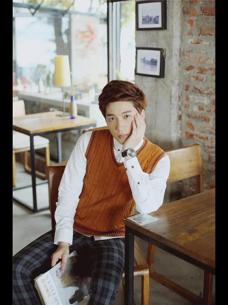 Мужской тонкий трикотажный шерстяной жилет с V-образным вырезом - модный корейский свитер без рукавов