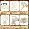 Wooden Shapes for Painting Halloween Pumpkin Craft Kit, 17cm DIY Unfinished Wood Slice Projects Kids, Hollow Cutouts Painting, Fall Themed Art