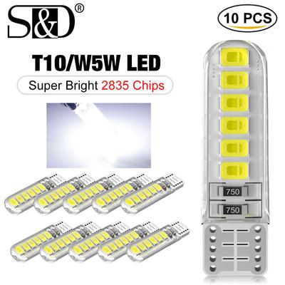 10 шт. W5W T10 светодиодные лампы Canbus 168 194 12SMD 2835 чипы салона автомобиля купол для чтения номерного знака сигнальная лампа 6000K 12V