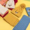 Plush Bear Children Scarf Hat Set Cartoon Warm Knitted Cap All-match Wool Beanie  Girls