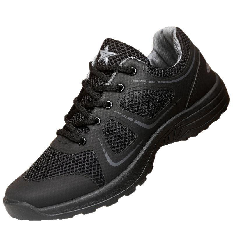 New Training Shoes Spring and Summer Physical Training Shoes Round Head Men's Shoes Mesh Breathable Lace-up Outdoor Sports Shoes