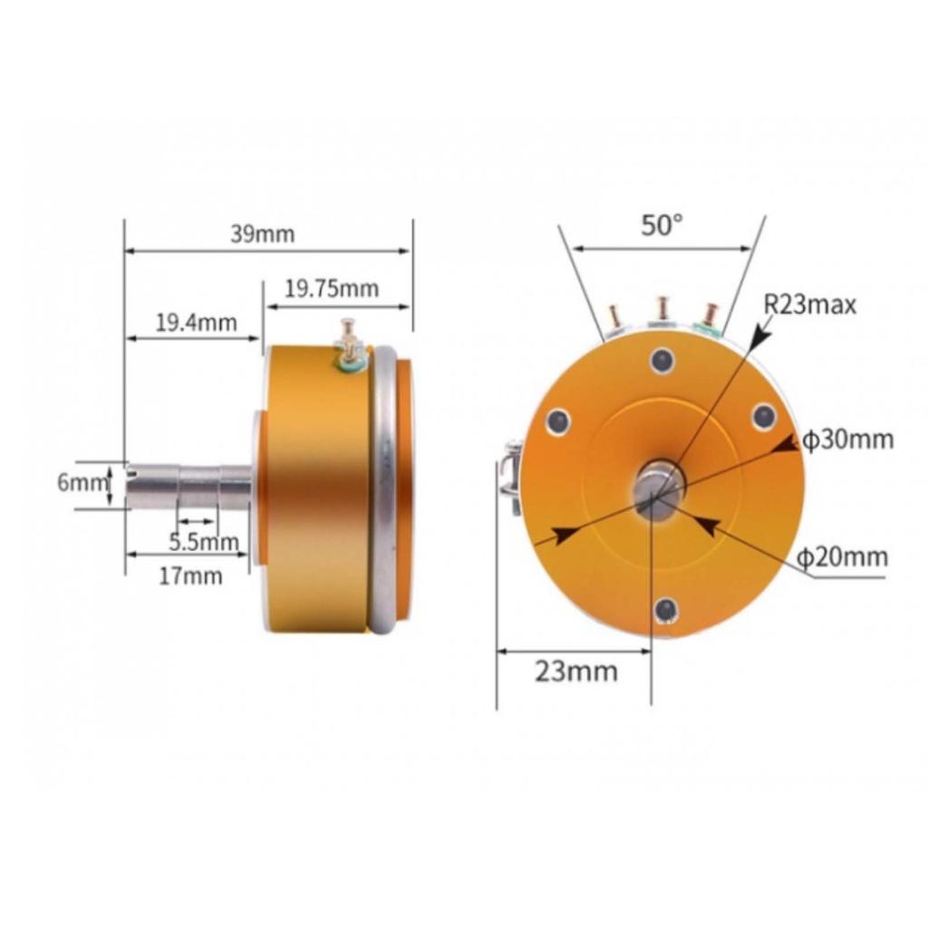 Angular Displacement Sensor Rotating Inverted Pendulum WDD35D4 Conductive Plastic Potentiometer 5K Resistance 0.1%