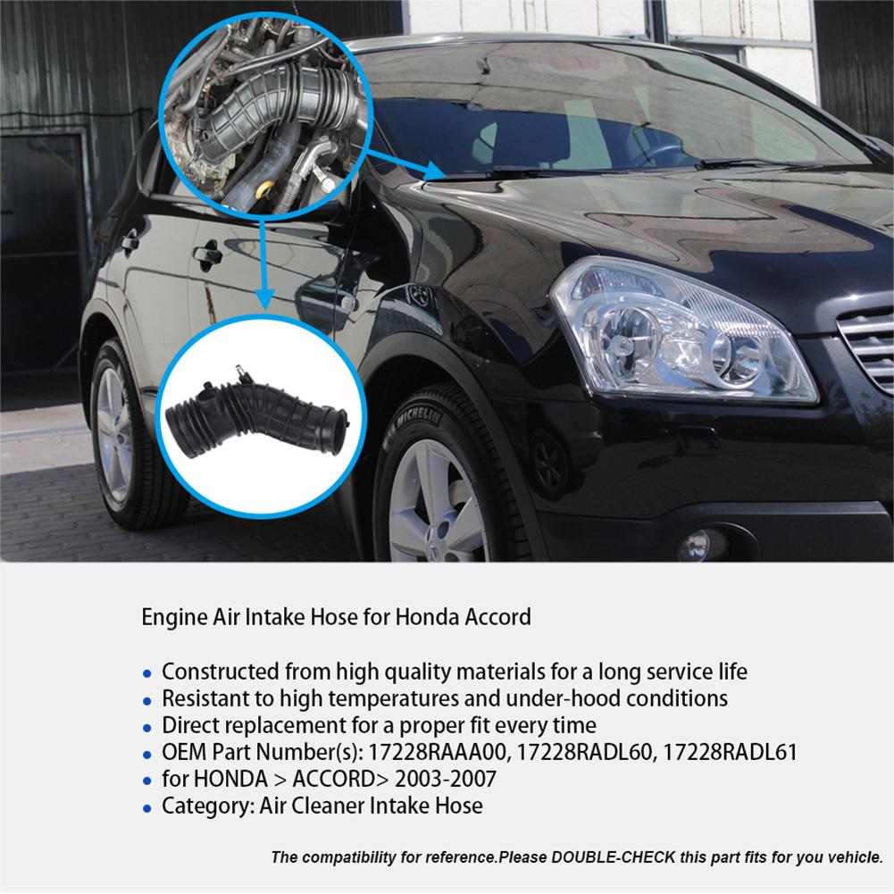 Air Intake Hose Intake Throttle Body Hose Assembly Engine Air Flow Tube Air Cleaner Pipe for Honda Accord 2003-2007 Accessories