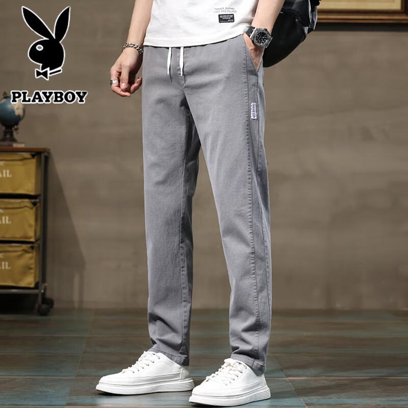 Playboy Men's Casual Straight-Leg Trousers