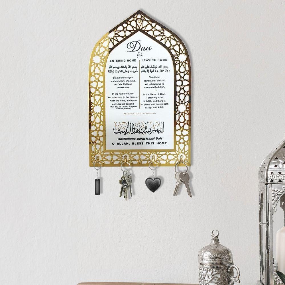 Wall Mounted Islamic Key Rack Decorative Key Organizers Hook Acrylic Key Hanger  Home Decoration