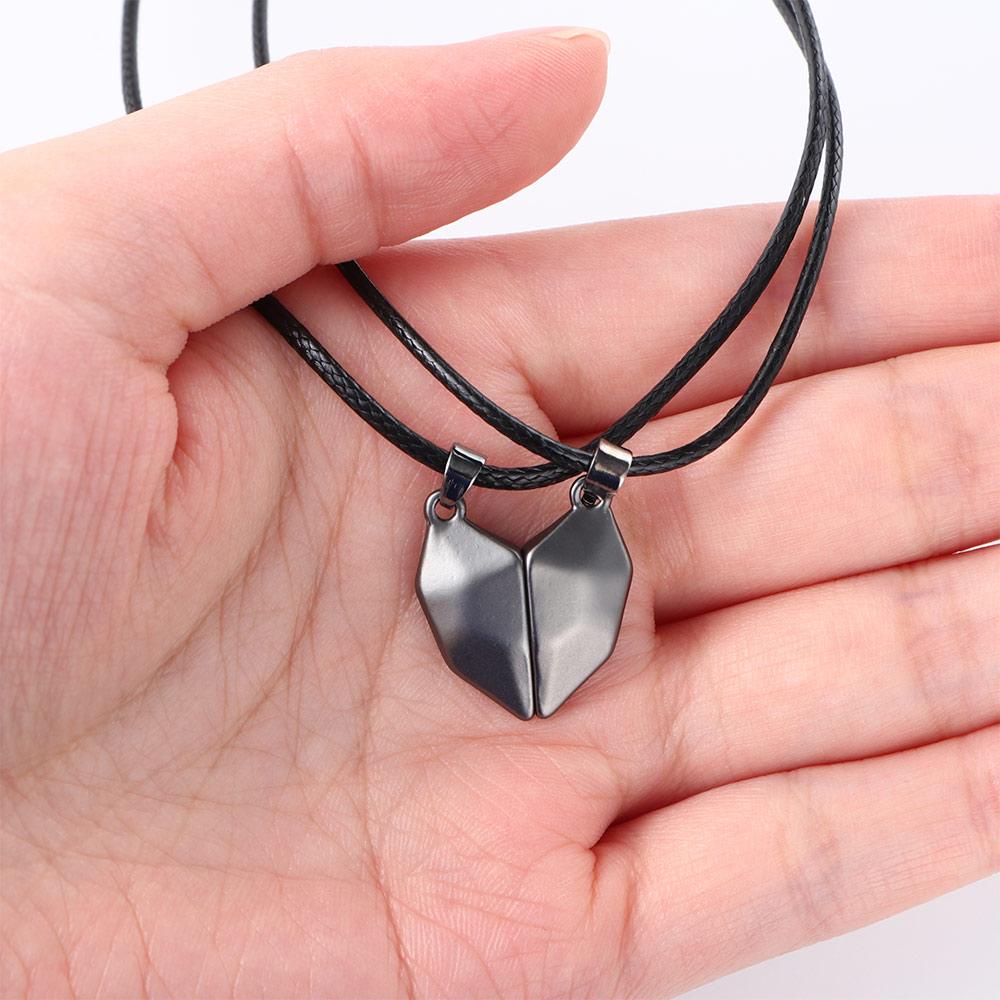 stone Zinc Zinc Alloy Distance Attracting Couple Necklace Heart Pendant Magnetic Necklace Fashion Jewelry