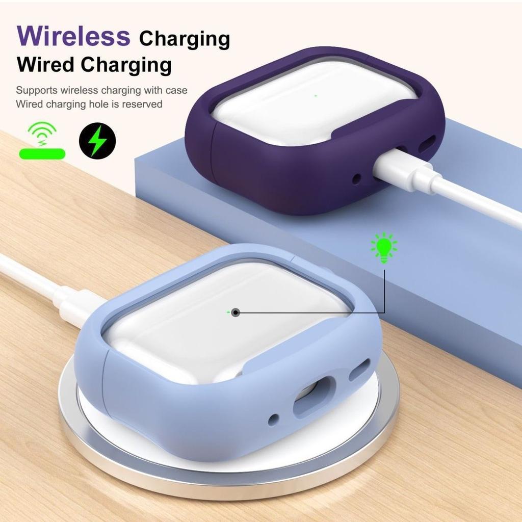 2-в-1, однотонная рамка, подходит для защитного чехла AirPods1/1-го поколения, беспроводных Bluetooth-наушников Apple Pro/1.