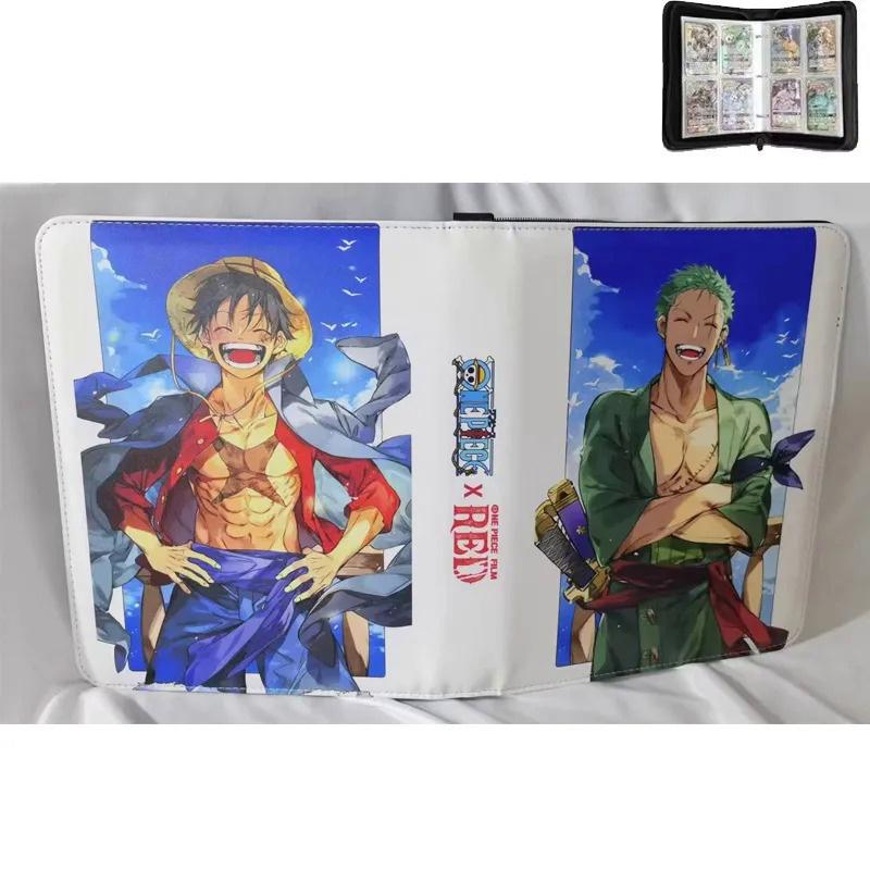 2x2 900pcs Cards Holder Anime Luffy ACE Zoro Game Binder Card Holder Zipper Album Book Capacity R SR TGR GP Collectibles Folder Kids