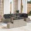 VidaXL 9-piece Garden Sofa Set Light Grey Poly Rattan, Modular Outdoor Furniture for Garden, Terrace, Lightweight, 3357945