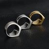Men's Ring  Smooth Stainless Steel Black Stone Gold Silver Color Rings for Men Party Jewelry