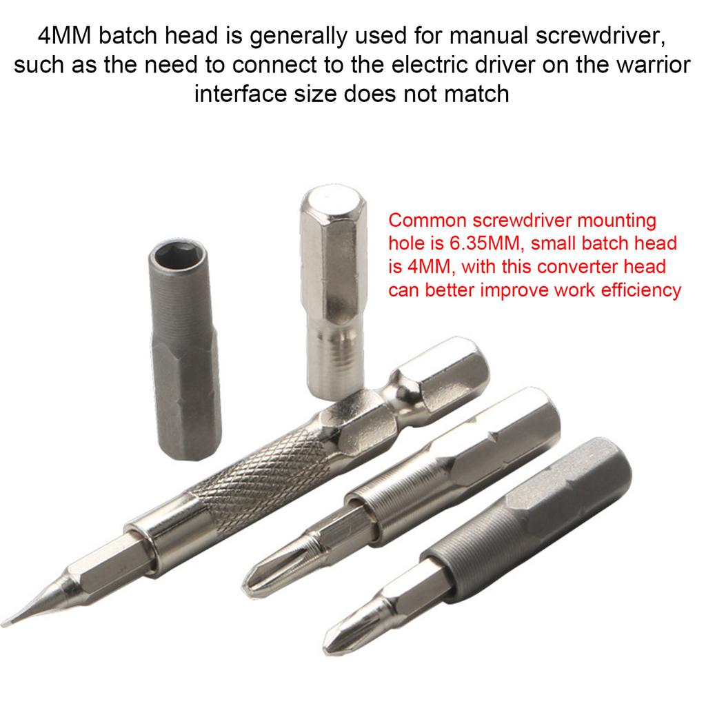 Набор из 5 магнитных шестигранных адаптеров для бит 1/4 дюйма на 4 мм с прецизионным хвостовиком для отверток и дрелей