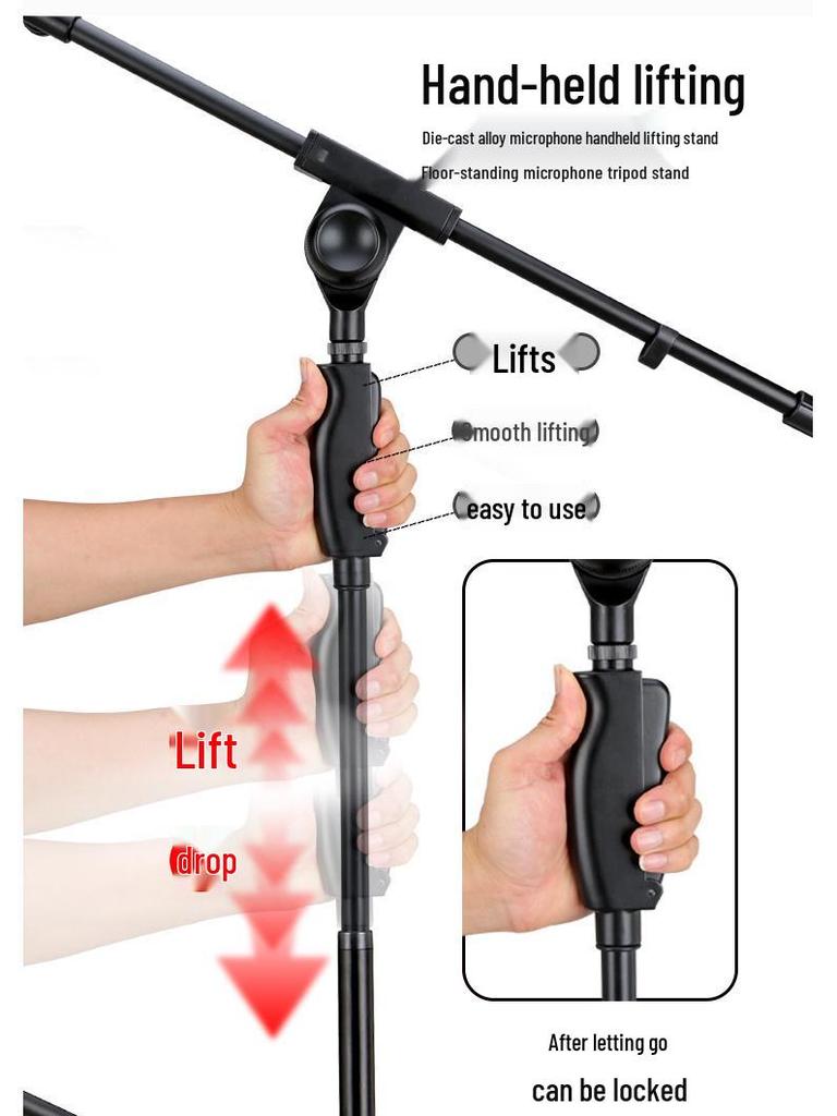 Professional All-Metal Hand-Pressed Stage Microphone Stand