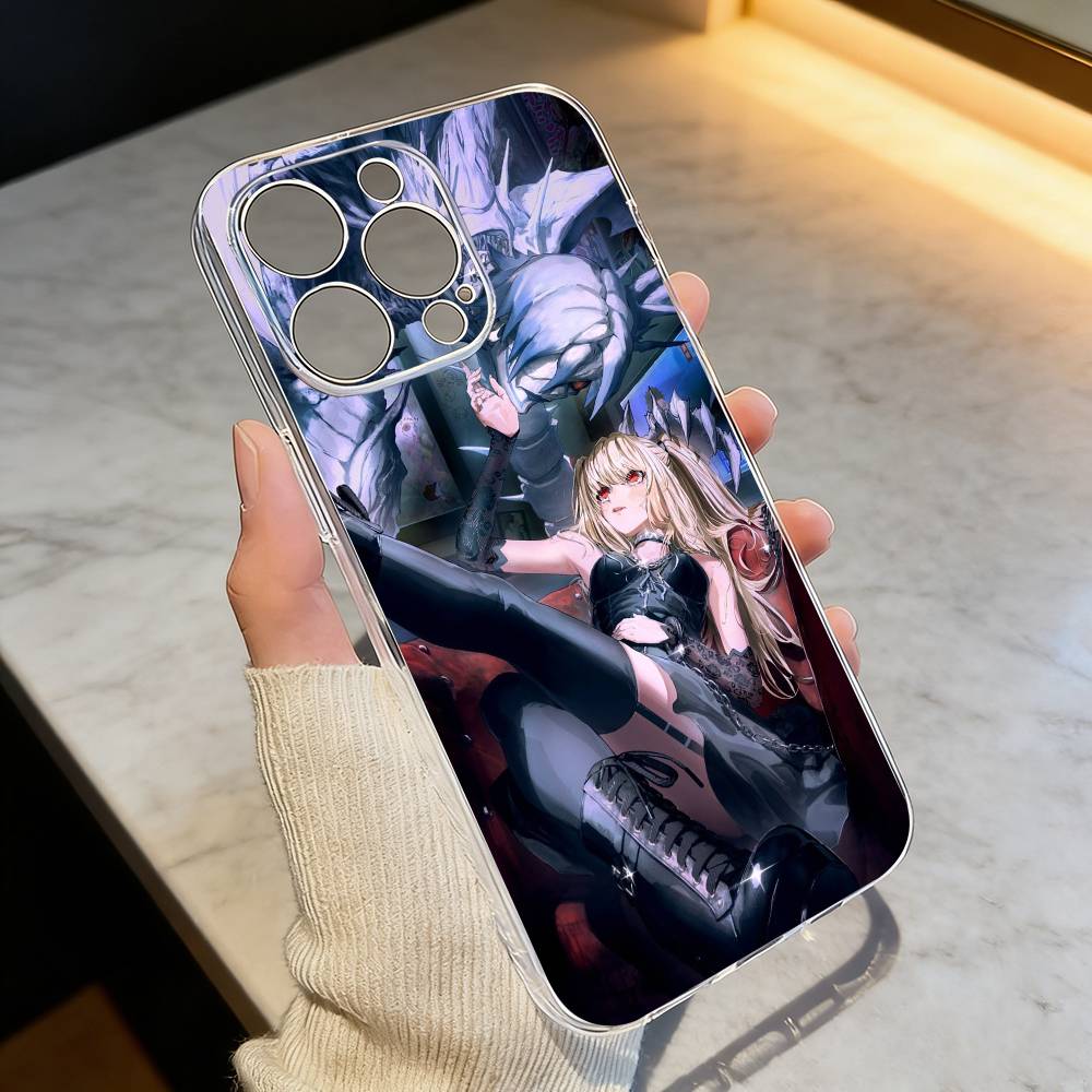 Чехол для телефона D-Death N-Note Миса для iPhone 17 16 15 14 13 12 11 Mini Pro Max Plus Прозрачный чехол