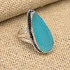 Beautiful Blue Chalcedony Gemstone Handmade 925 Sterling Silver Ring Jewelry