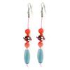 Les Trésors De Lily [R5268] - Ethnic Earrings 'Calcutta' Red Blue - 10 Cm
