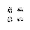 Moeruruya Panda Brooch Cute Tie Pin Lapel Pin Chest Decoration 4 Piece Set Cartoon Pin Brooch Alloy Collar Pin DIY Jewelry Accessories