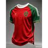 Футбольная футболка сборной Марокко Красная Зеленая Реглан 3D ПРИНТ Короткий рукав Футболка для футбола Унисекс Фан Тренировочная Спортивная футболка